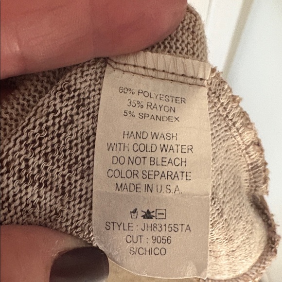 Ces Femme brown orange tan striped duster cardigan w pockets bell sleeve S - Picture 6 of 7